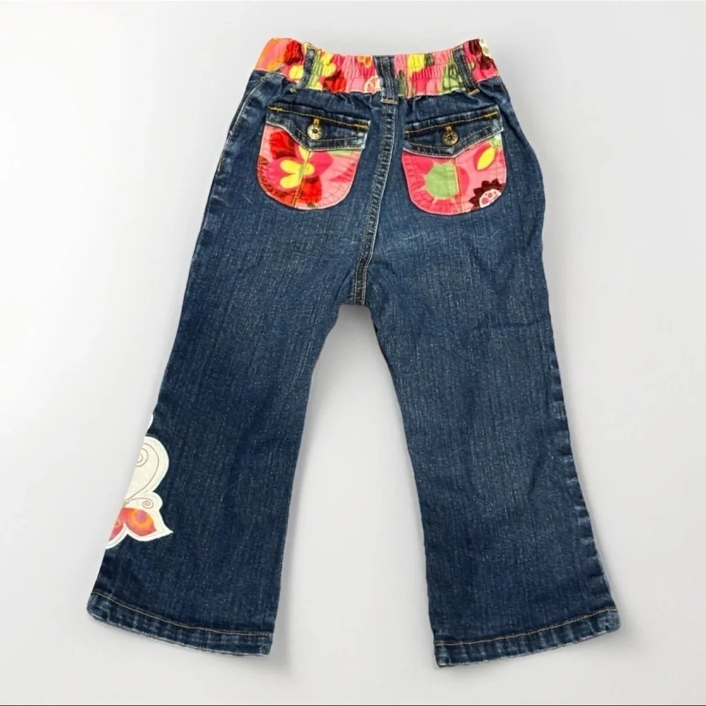 The Children’s Place Stretch Jeans Size 3T | Floral Butterfly Print 90s Style
